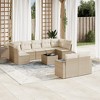 vidaXL Garden Sofa Set Beige PE rattan, powder-coated steel, tempered glass - 2 of 4