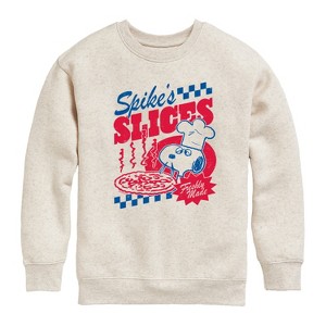 Boys' - Peanuts - Spikes Slices Graphic Long Sleeve Fleece Sweatshirt - 1 of 4