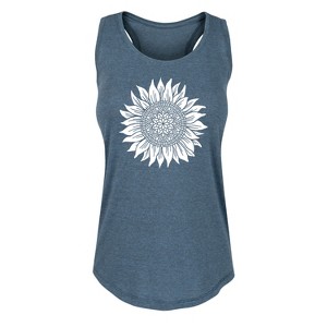 Women's - Instant Message - Decorative Daisy Graphic Racerback Tank - 1 of 4
