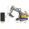 Remote Control Excavator Toy for Birthday Gift, RC Construction Toy with Metal Shovel, Lights, Sounds 2.4Ghz - 2 of 4