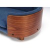 Sapphtopaz Velvet Elevated Dog Bed with Wood legs & Bent Wood Back Pet Sofa with Removable Foam Soft Cushion Dog Supplies - 3 of 4