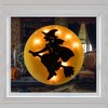 Northlight Lighted Witch on Broomstick Halloween Window Silhouette - 13.75" - Orange - 2 of 4