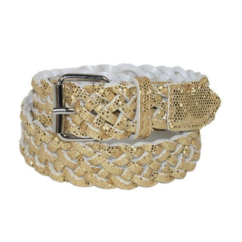 CTM Girls' Metallic Braided Belt - image 1 of 3