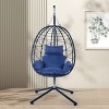 PAGED Egg Swing Chair with Stand, Indoor/Outdoor Wicker Hanging Chair for Patio, Balcony, Living Room, or Bedroom - 2 of 4