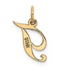 Black Bow Jewelry 14k Yellow Gold Ella Collection Small Fancy Script Initial Pendant A-W - 3 of 4