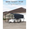 13' x 16' x 10' Metal Carport Heavy Duty, 27 Ga. Steel Roof and 18 Ga. Reinforced Frame, Permanent Shed for Agricultural Machinery, N.W. 460 lbs - 2 of 4