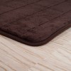 2pc Memory Foam Striped Bath Mat Set Brown - Yorkshire Home: Microfiber, Machine Washable, Non-Slip Backing - 3 of 4