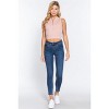 Slickblue Mock Neck Sleeveless Top, Zipper Detail Rib Sweater Knit, Casual, Chic, Cloud Pink/Oyster Khaki, Size S-L - 3 of 4