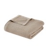 Cannon Twin/Twin XL Heritage Cotton Waffle Blanket Khaki - 2 of 3
