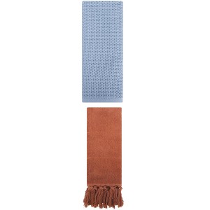 REGALWOVEN 2 Packs Cotton Soft Absorbent Tassels and Waffle Hand Towel - 1 of 4