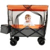 NAYSAYE Wagon Collapsible Stroller Wagon with Canopy and All Terrain Wheels for Outdoor Use, Orange, 45.28"*22.83"*38.78" - 2 of 4