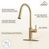 CASAINC Deck Mounted Single Handle Pull-Out Kitchen Faucet with Sprayer, Brushed Gold - 4 of 4