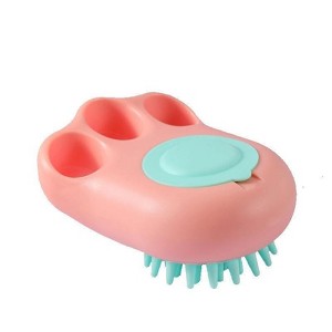 BABYYER Silicone Pet Bath Brush for Cats, Soft Grooming Scrubber with Cute Paw Design, Multi-Functional Massager for Washing, Deshedding,and Cleaning - 1 of 4