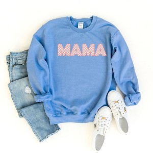 Simply Sage Market Women's Graphic Sweatshirt Pink Checkered Mama - 1 of 2