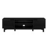 58" MDF Modern 2-Door TV Stand with Open Storage, Finger-Pull Doors, and Cord Management for Living Room and Bedroom - 2 of 4