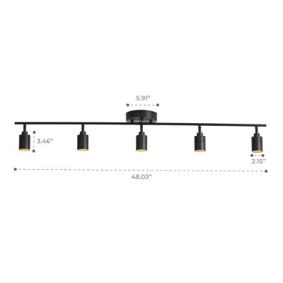 Shura Black and Gold 5-Head LED Track Light