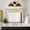 Rennnsan Nerenth 20"W Hardwired 2-Light Dome Industrial Dimmable Wall Sconce in Black - 2 of 4