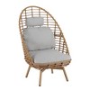 Outdoor Wicker 360° Swivel Lounge Chair with Cushion,PE Rattan Woven High Back Patio Lounge Egg Chair,Outdoor Wicker Garden Egg Chair-Coolbibila - 3 of 4