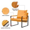 Upholstered Armchair With Metal Frame PU Leather Accent Arm Chair Modern Sofa Chairs Extra-Thick Padded Backrest And Seat For Home - 3 of 4