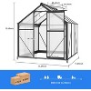 6x6 FT Walk-in Greenhouse for Outdoors, Polycarbonate Panels with Rust-Proof Aluminum Frame, Roof Vent & Rain Gutters - 4 of 4