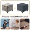 Unique Bargains Square Jacquard Ottoman Slipcover with Elastic Bottom for Furniture Protector - 4 of 4