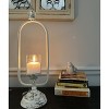 Slickblue Vintage White Distressed Metal Candle Holder with Hurricane Glass and Crystal Globes - 2 of 4
