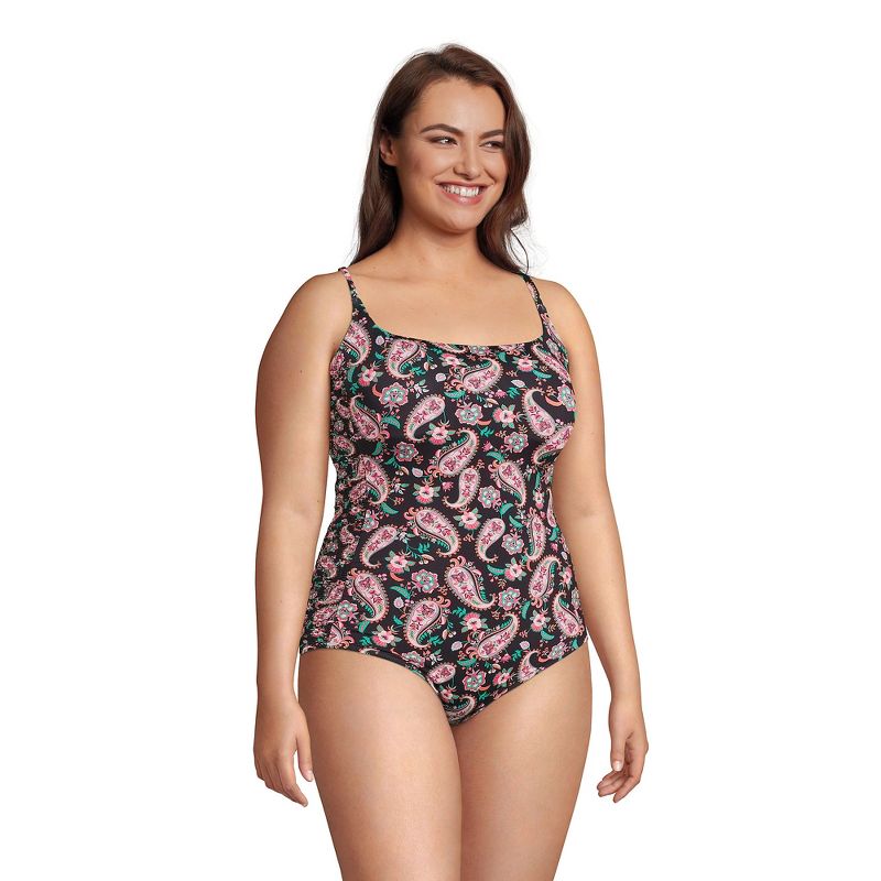 Lands' End Women's Chlorine Resistant Smocked Square Neck One Piece Swimsuit with Adjustable Straps, 5 of 7