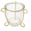 Classic Touch Glass Candle Holder on Gold Brass Stand, 4" - 3 of 3