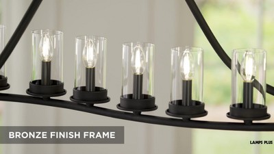 Heritage Bronze 10-Light Linear Island Chandelier with Clear Glass