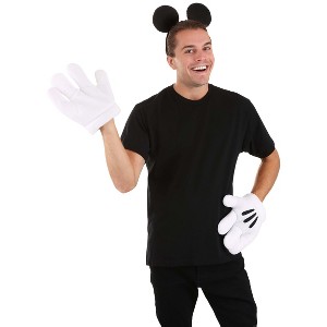 HalloweenCostumes.com One Size Fits Most   Adult Mickey Ears & Glove Halloween Costume Accessory Set, Black/White - 1 of 4