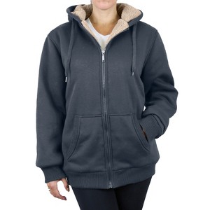 Rudoplh  Women's Loose Fit Heavyweight Hoodie With Faux Shearling Lining - 1 of 2