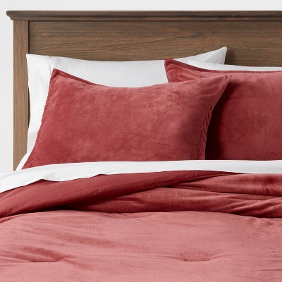 Twin/Twin Extra Long Velvet Comforter & Sham Set Berry - Threshold™