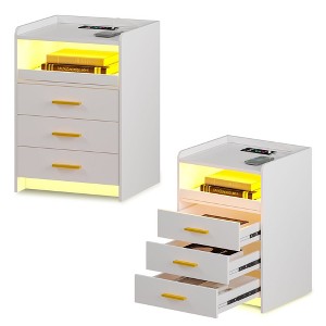 Fredees Nightstand with Charging Station, Equipped with Light and Human Sensor, Suitable for Bedroom - 1 of 4