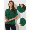 Allegra K Women's Regular Fit Short Sleeve Casual V Neck Chiffon Blouses - 2 of 4