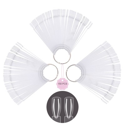 Saviland Professional Salon 150PC Gel Extension Kit - Fan Display Tips w/ Display Rings for Polish Practice & Training.