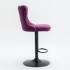 DOMETOUR Swivel Velvet Barstools Adjusatble Seat Height from 25-33 Inch with Upholstered for Home Pub and Kitchen - 3 of 4