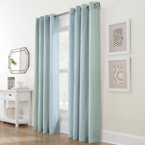 Habitat Harmony Light Filtering Providing Privacy Soft and Relaxed Feel in Room Grommet Curtain Panel, Sky Blue - 1 of 4