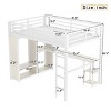 Sapphtopaz Loft Bed with Built-in Wardrobe Metal Bed Frame with Guardrail & ladder,Space-Saving Beds with Desk & Shelf for Teen&Adult - 2 of 4