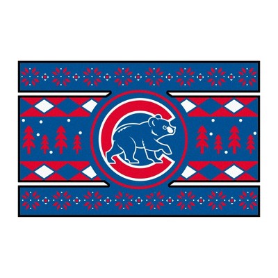 MLB Chicago Cubs 19"x30" Bear Logo Holiday Sweater Rug