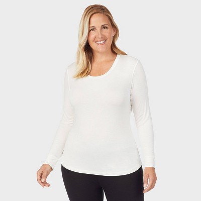 Warm Essentials By Cuddl Duds Women's Retro Ribbed Long Sleeve