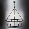 Urban Ambiance Luxury Modern Farmhouse Indoor Chandelier,  38-3/8''H x 35-1/2"W x 35-1/2''D,  Matte Black Finish, UHP4590 - 3 of 4