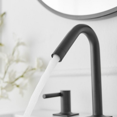 Matte Black 8-Inch Widespread Double Handle Bathroom Faucet