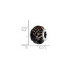 Black Bow Jewelry Brown, Black, Glitter Overlay Glass & Sterling Silver Bead Charm, 15mm - 3 of 4