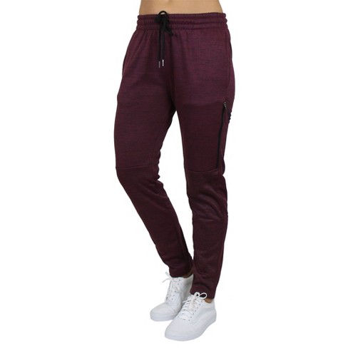 Logan Martin Women s Loose Fitting Fleece lined Tech Joggers Heather Wine M Target