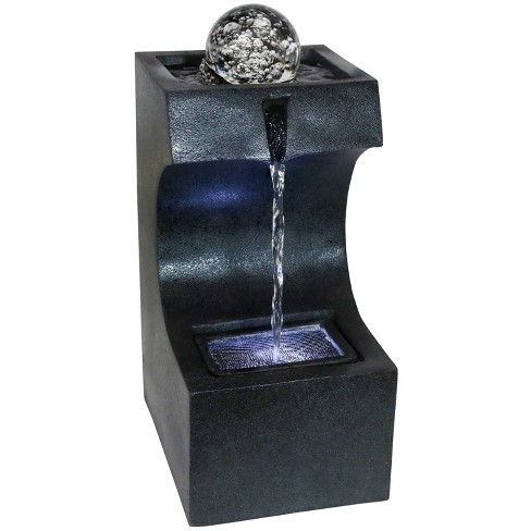 Sunnydaze Indoor Home Decorative Soothing Matrix Tabletop Water Fountain with LED Light - 12" - Black - image 1 of 4