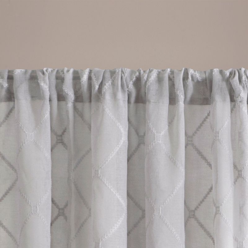 84"x50" Clarissa Diamond Sheer Curtain Panel, 4 of 6