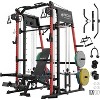 ER KANG Smith Machine, 2200lbs Squat Rack with LAT-Pull Down System & Cable Crossover Machine, Training Equipment with Leg Hold-Down Attachment - 2 of 4