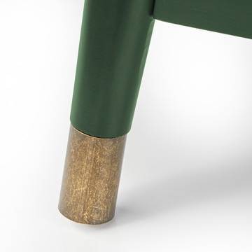 Mid-Century Green Veneer Bar Cabinet with Brass Accents