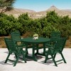 WestinTrends Malibu 5-Piece HDPE Round Patio Dining Table Set with Foldable Chairs, Black - 2 of 4