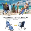 DoCred Folding Beach Chair with Canopy & Wheels, Reclining Lounge Chair Cart for Camping, Tailgates & Fishing - 3 of 4